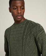 Cable Sweater Garment Wash