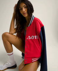 Hudson Cropped Varsity Bomber