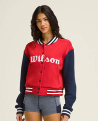 Hudson Cropped Varsity Bomber