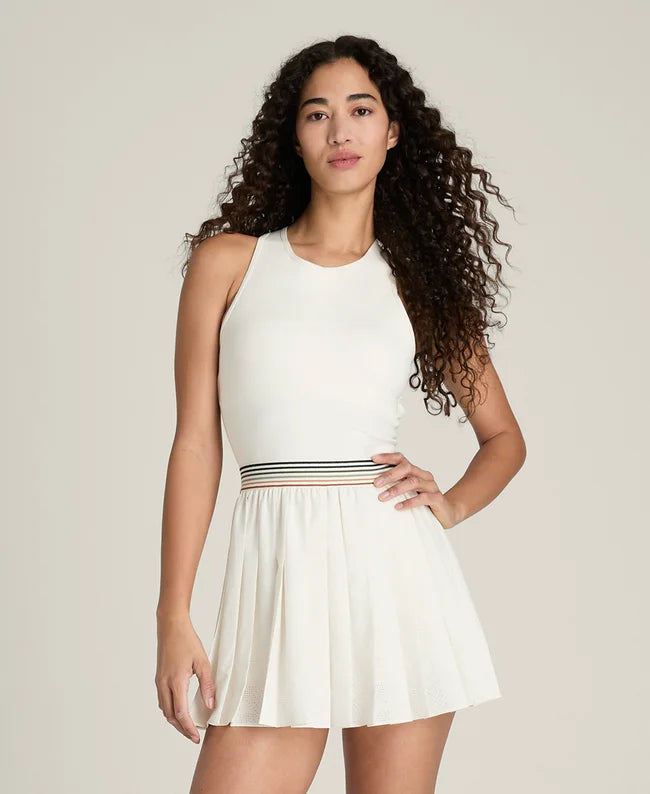 Laser Cut Pleat Dress