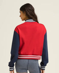 Hudson Cropped Varsity Bomber